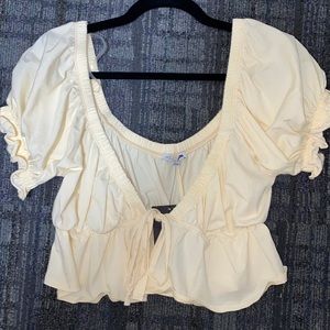 Yellow tie up shirt